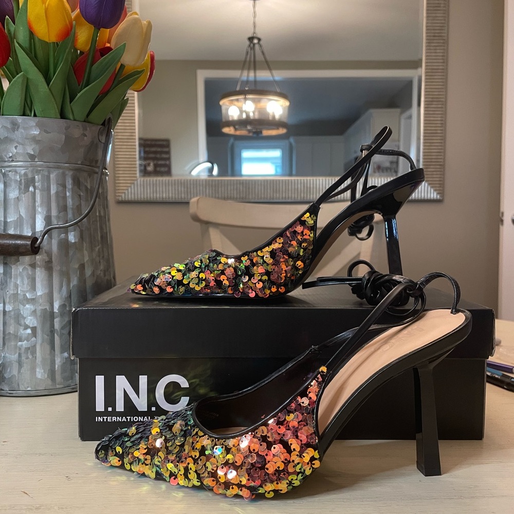 INC International Concepts Women's Multicolor Sequin Heels